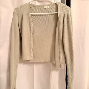 Sophie Rue Sage Green Ribbed Cardigan
